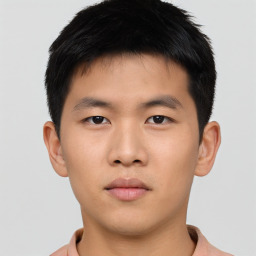 Neutral asian young-adult male with short  brown hair and brown eyes