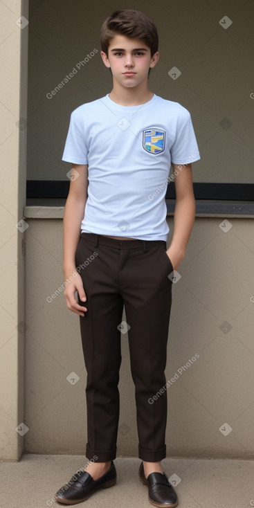 Uruguayan teenager boy with  brown hair