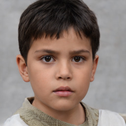 Neutral white child male with short  brown hair and brown eyes