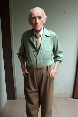 French elderly male with  brown hair