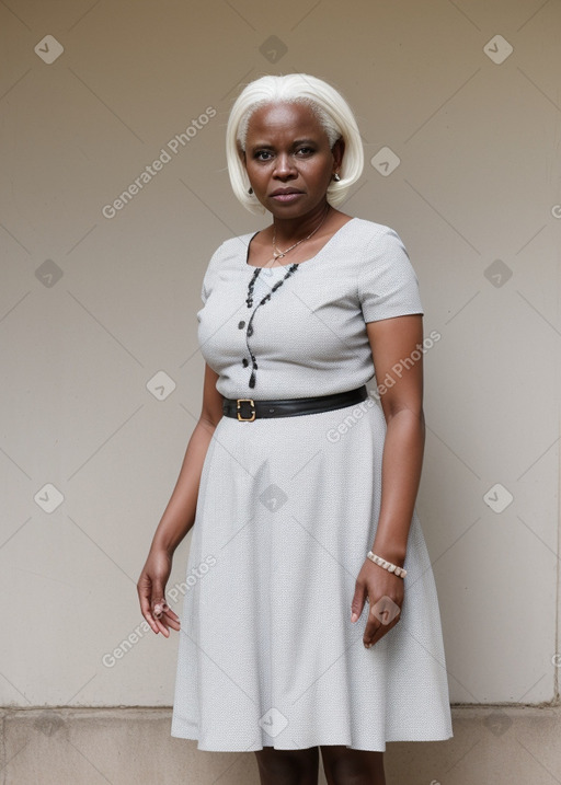 Tanzanian middle-aged female with  white hair