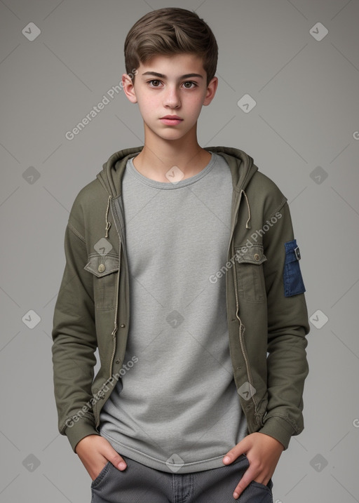 French teenager boy with  gray hair