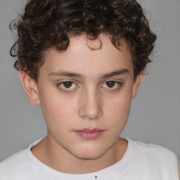 Neutral white child male with short  brown hair and brown eyes