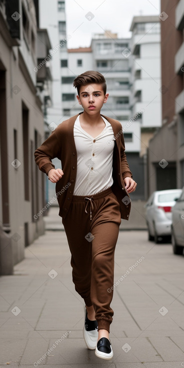 Colombian teenager boy with  brown hair