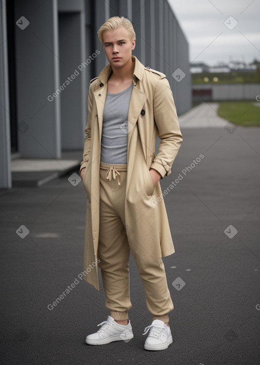 Norwegian young adult male with  blonde hair