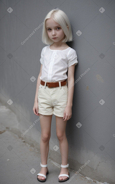 Slovenian child female with  white hair