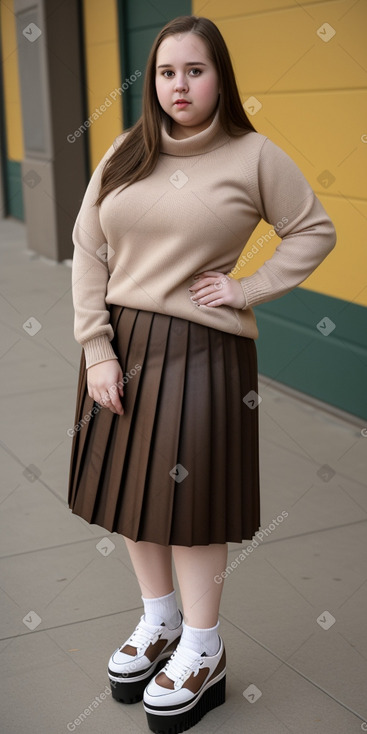 Caucasian young adult female with  brown hair