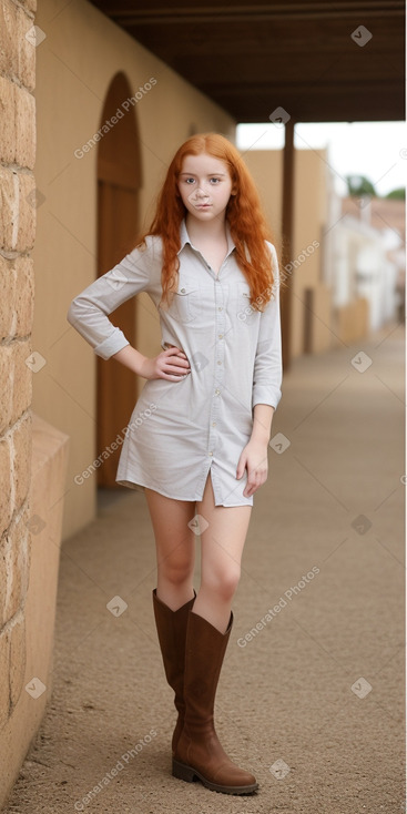 Spanish teenager girl with  ginger hair