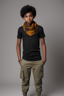 African american teenager boy with  black hair