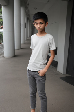 Singaporean teenager boy with  gray hair