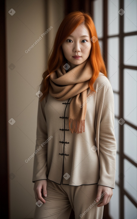 Chinese adult female with  ginger hair