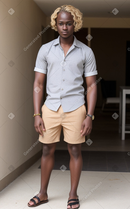 Ghanaian adult male with  blonde hair