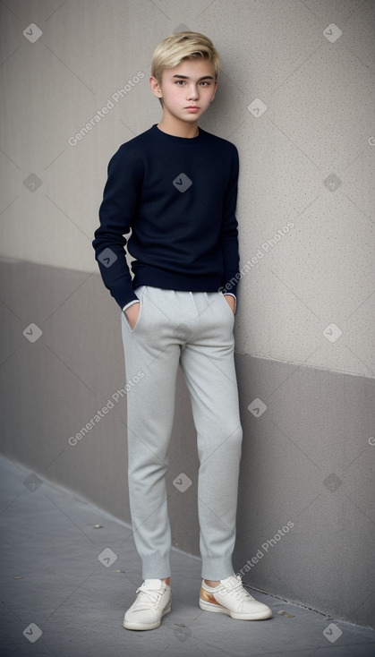 Uzbek teenager boy with  blonde hair