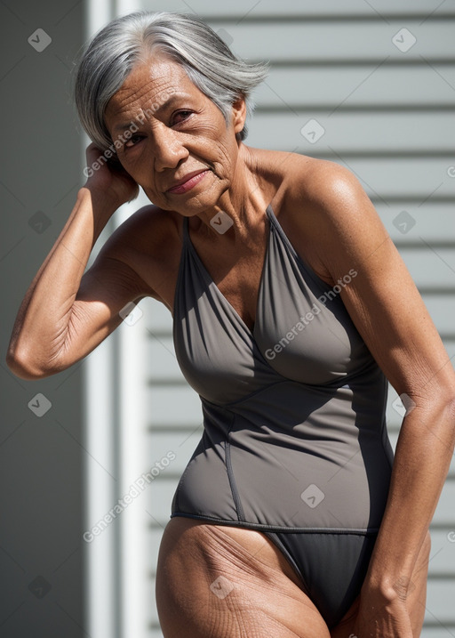 Elderly female with  gray hair