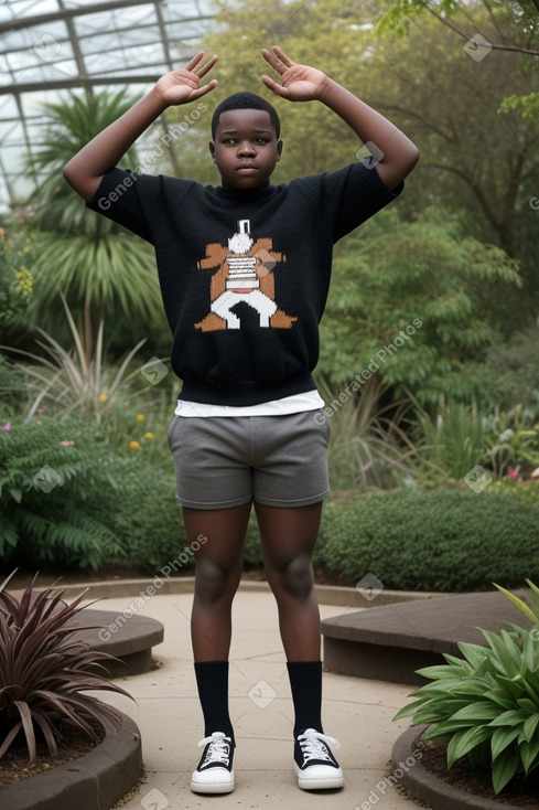 Zambian teenager boy with  black hair