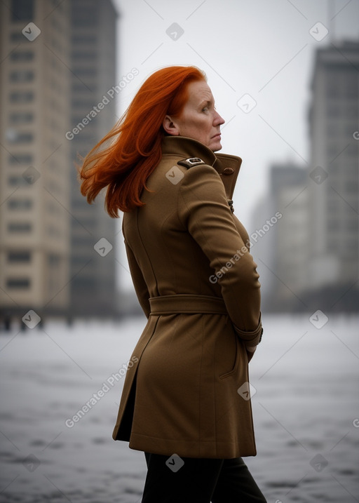 German middle-aged female with  ginger hair