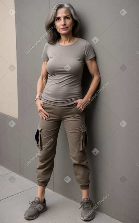 Spanish 45 years female with  gray hair