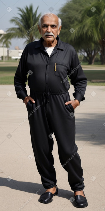 Indian elderly male with  black hair