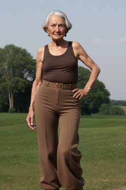 Elderly female with  brown hair