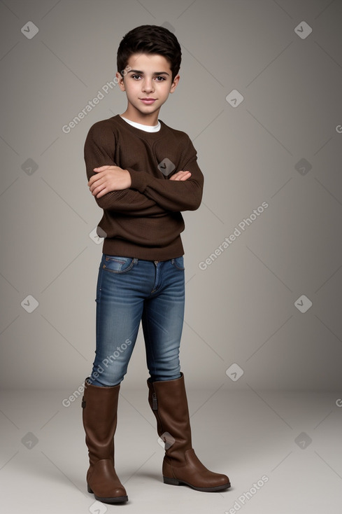 Arab child boy with  brown hair