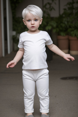 Belarusian infant boy with  white hair