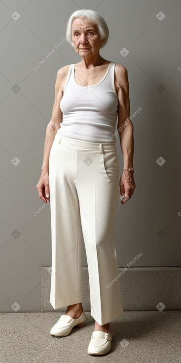 Croatian elderly female with  white hair