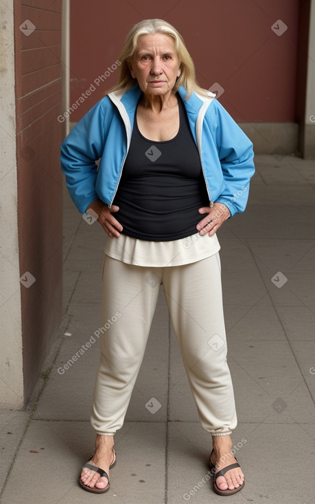 Uruguayan elderly female with  blonde hair