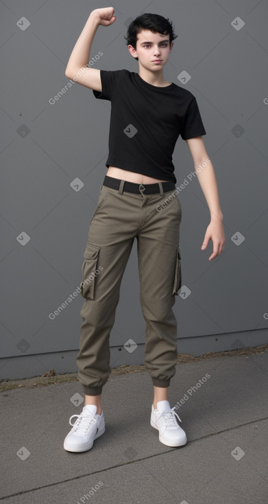 Austrian teenager boy with  black hair