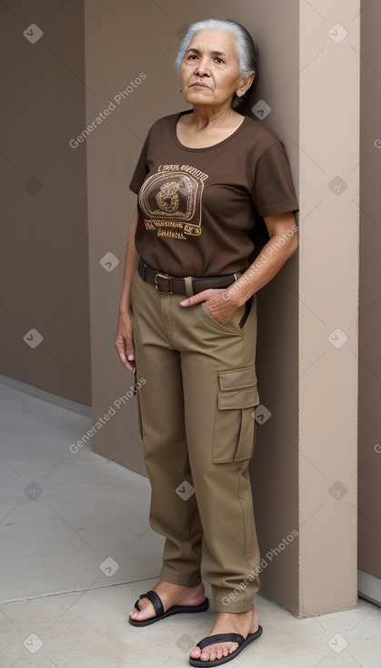 Mexican elderly female with  brown hair