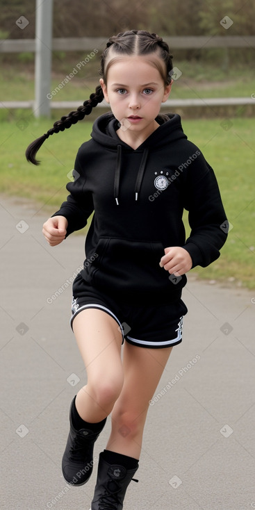 German child girl with  black hair