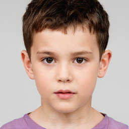 Neutral white child male with short  brown hair and brown eyes