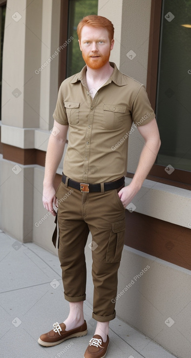 American adult male with  ginger hair