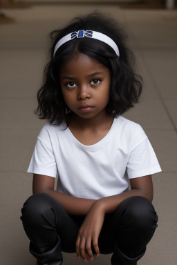 African american child girl with  black hair