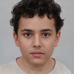 Neutral white child male with short  brown hair and brown eyes