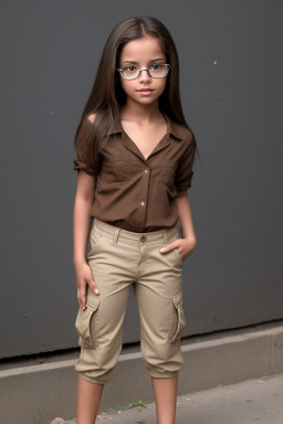 Brazilian child female with  brown hair