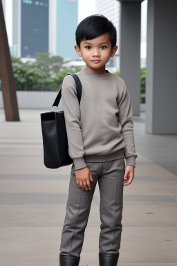 Singaporean child boy with  gray hair