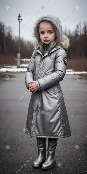 Ukrainian child girl with  gray hair