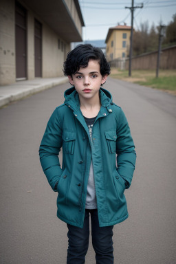 Italian child boy with  black hair