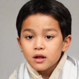 Neutral white child male with short  brown hair and brown eyes