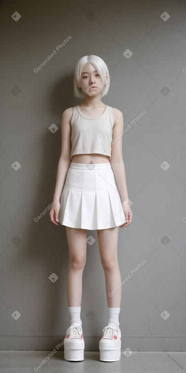 Japanese teenager girl with  white hair