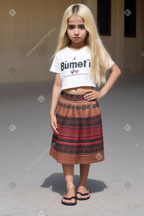 Qatari child girl with  blonde hair