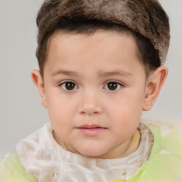 Neutral white child male with short  brown hair and brown eyes