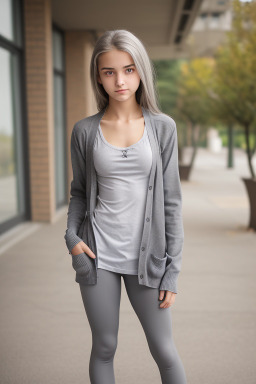 Bulgarian teenager girl with  gray hair