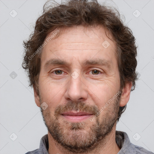 Neutral white adult male with short  brown hair and brown eyes