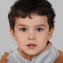 Neutral white child male with short  brown hair and brown eyes