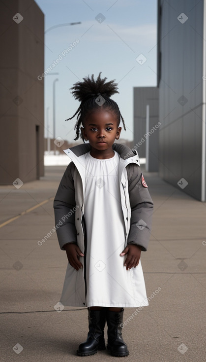 African american child female with  white hair