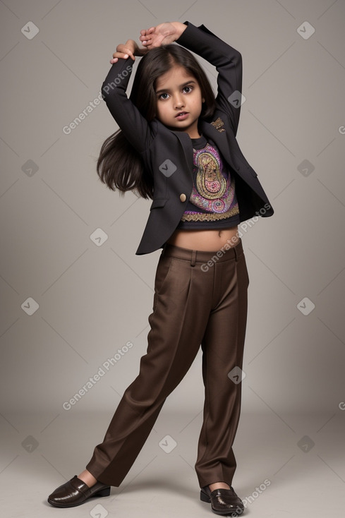 Indian child girl with  brown hair