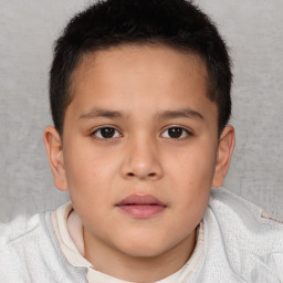 Neutral white child male with short  brown hair and brown eyes