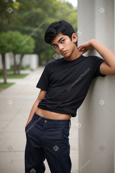 Teenager boy with  black hair