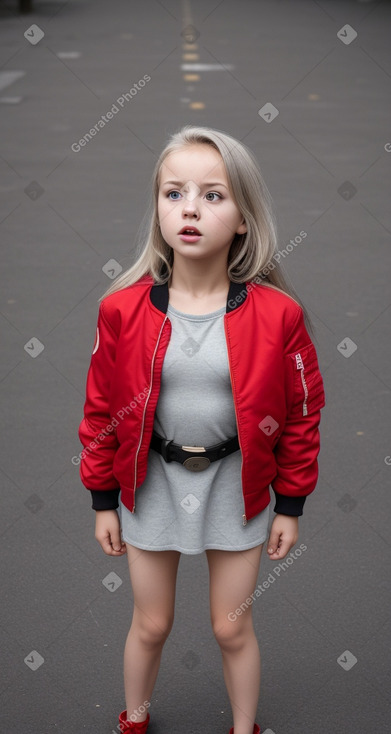 Latvian child girl with  gray hair